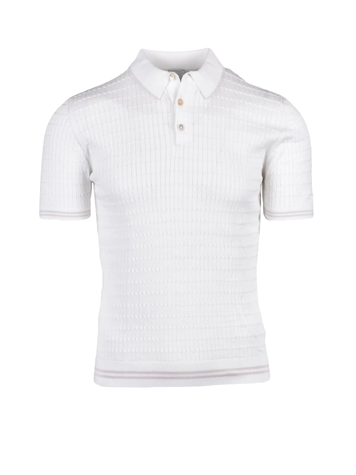 White Men Cotton Knit Polo