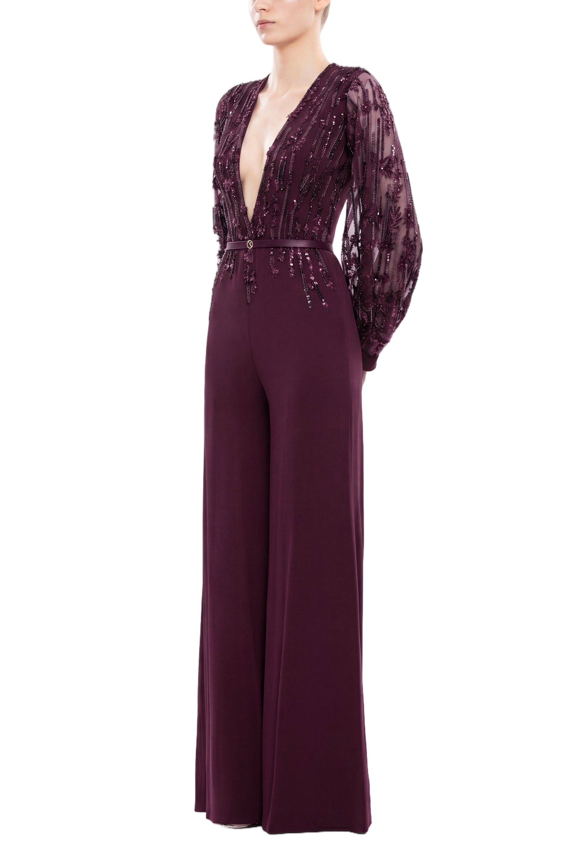 Crepe Beaded Jumpsuit