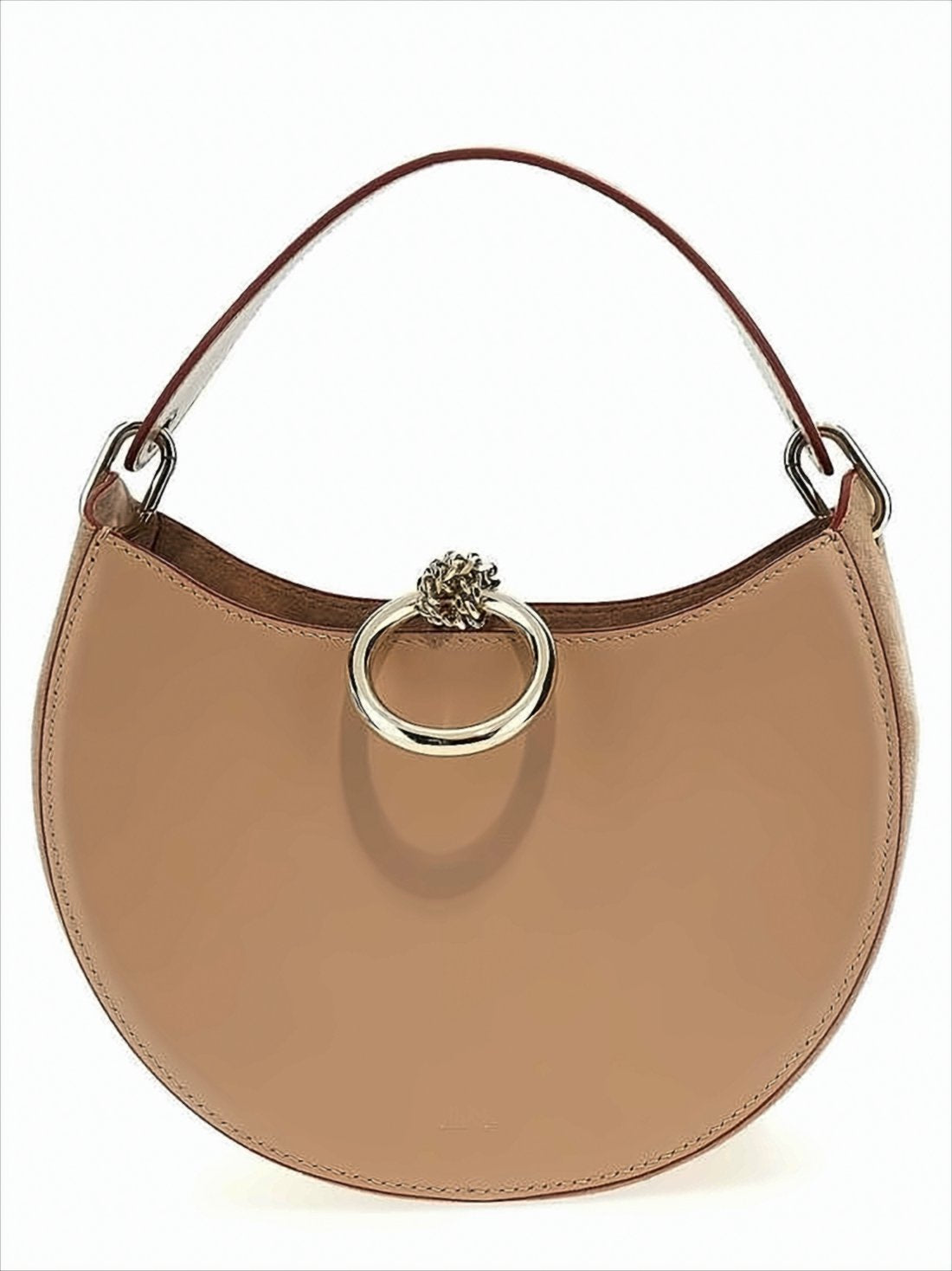 Crescent-Shaped Calf Leather Tote Bag