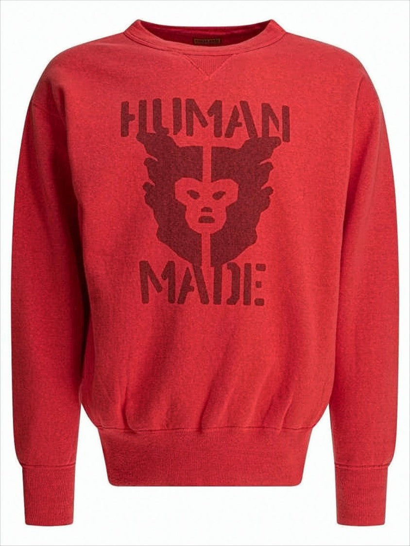 Bold Graphic Long-Sleeve Sweatshirt with Abstract Design