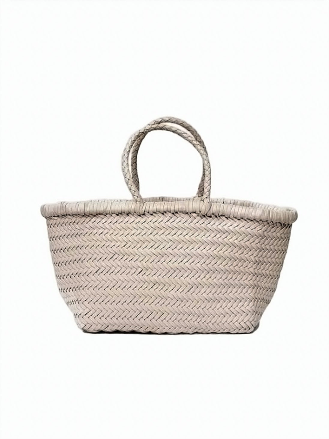 Structured Woven Calf Leather Tote Bag