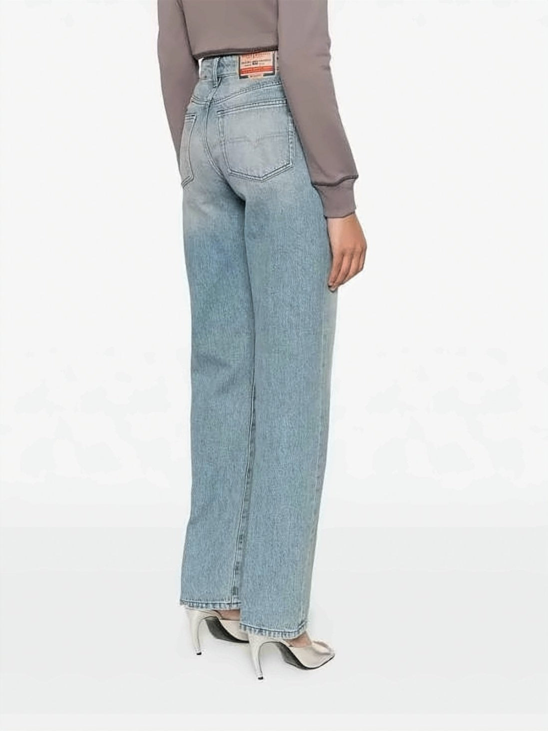 Light Blue Straight-Leg Cotton Denim Pants