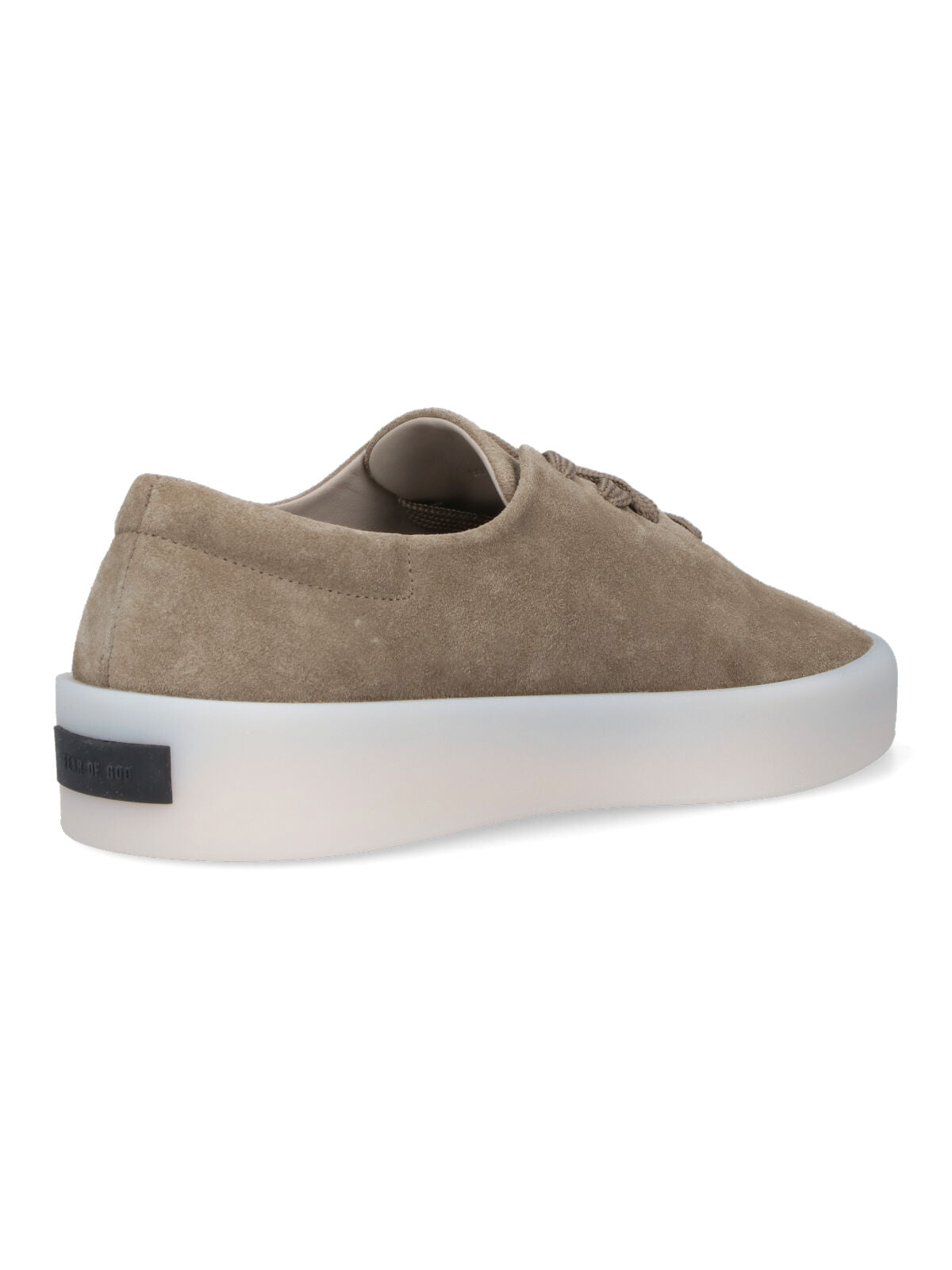 Gray Suede Low-Top Sneakers With Rounded Toe