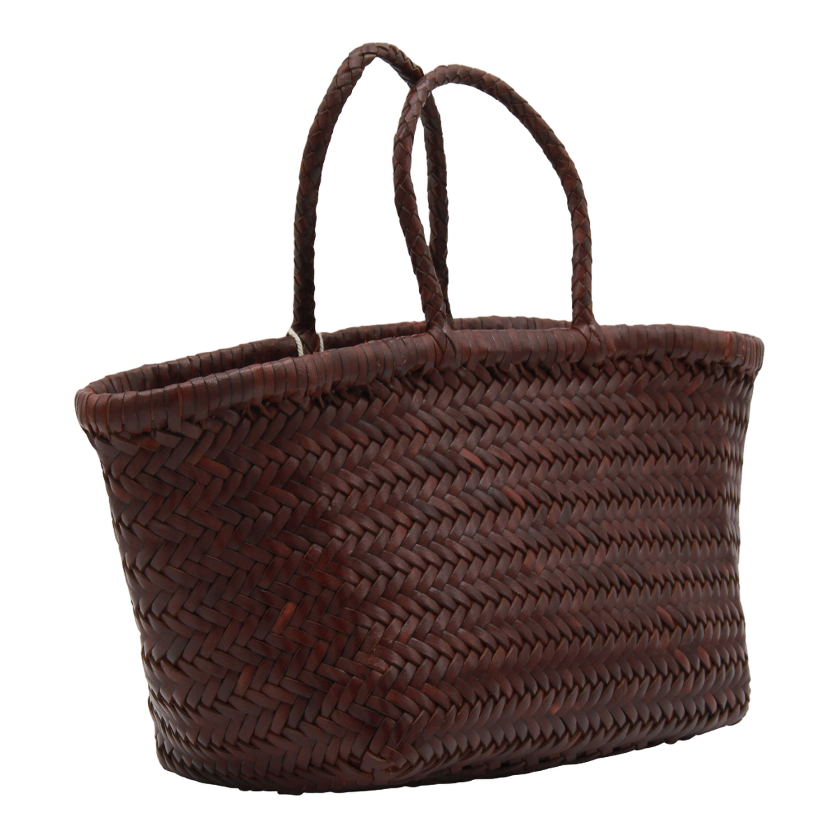 Handwoven Basket Bag with Textured Braided Pattern