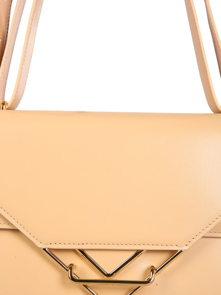 Sleek Leather Clip Bag with Removable Strap