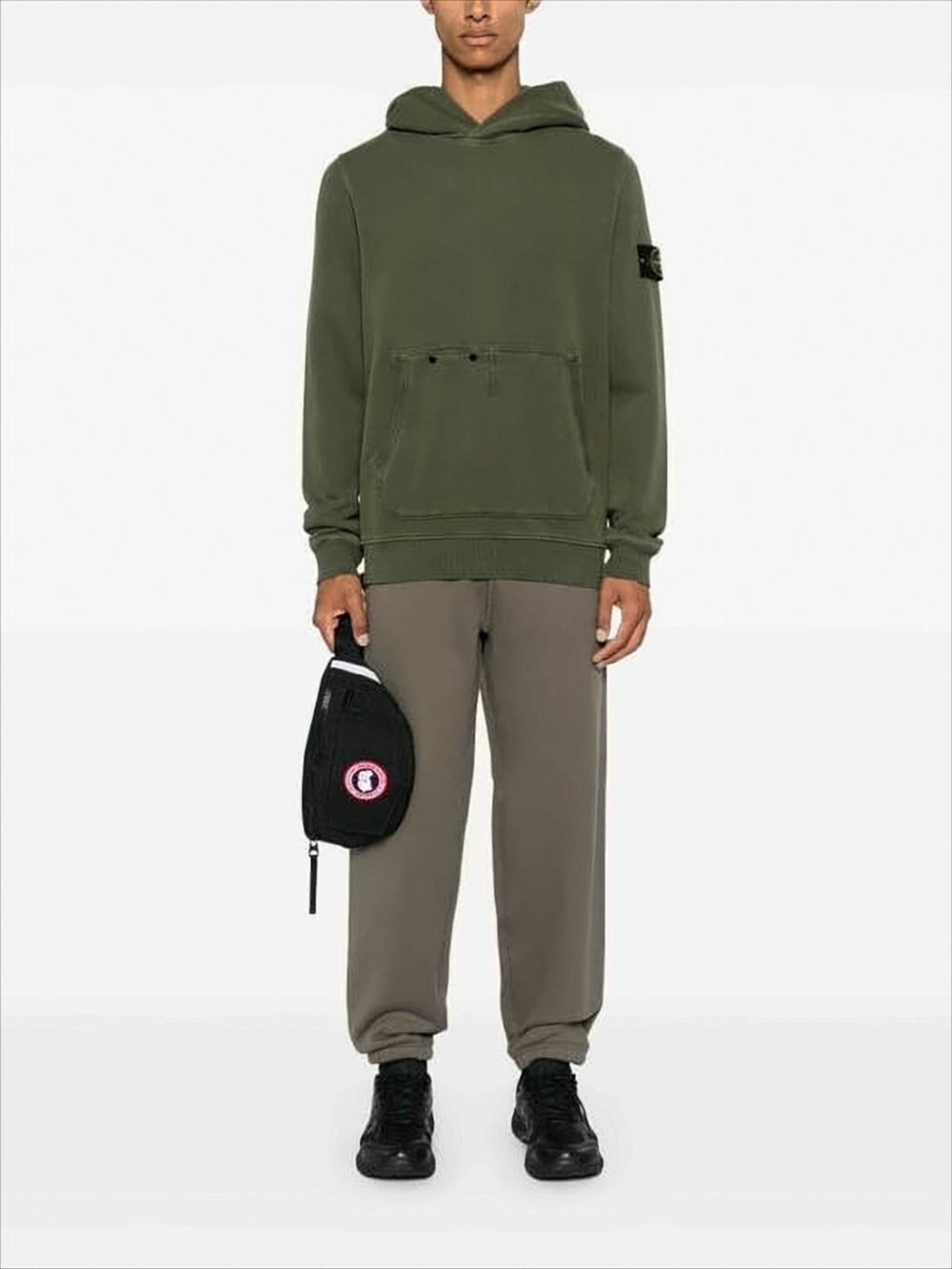 Relaxed Fit Olive Green Hoodie
