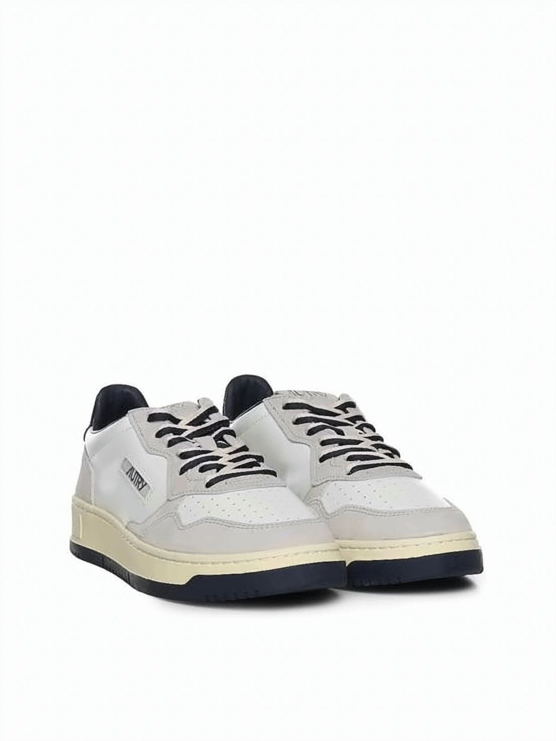 Soft Cream Low-Top Sneakers with Contrasting Details