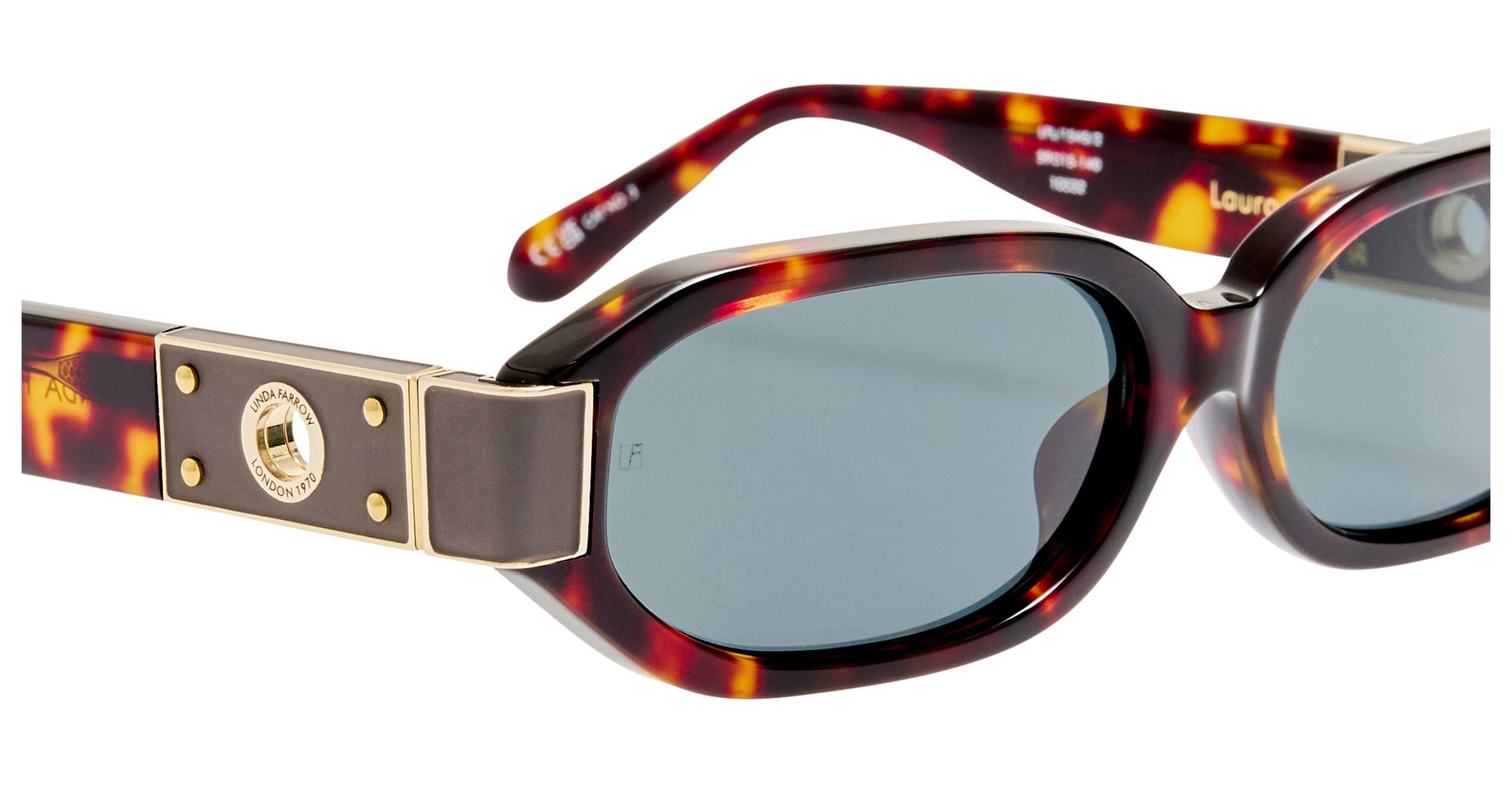 Lfl Oversized Geometric Tortoiseshell Sunglasses with Gold-tone Accents