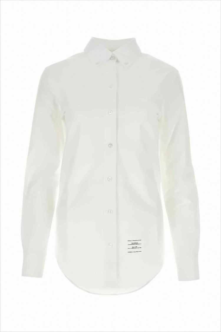Classic Long-Sleeve Button-Up Shirt with Pointed Collar
