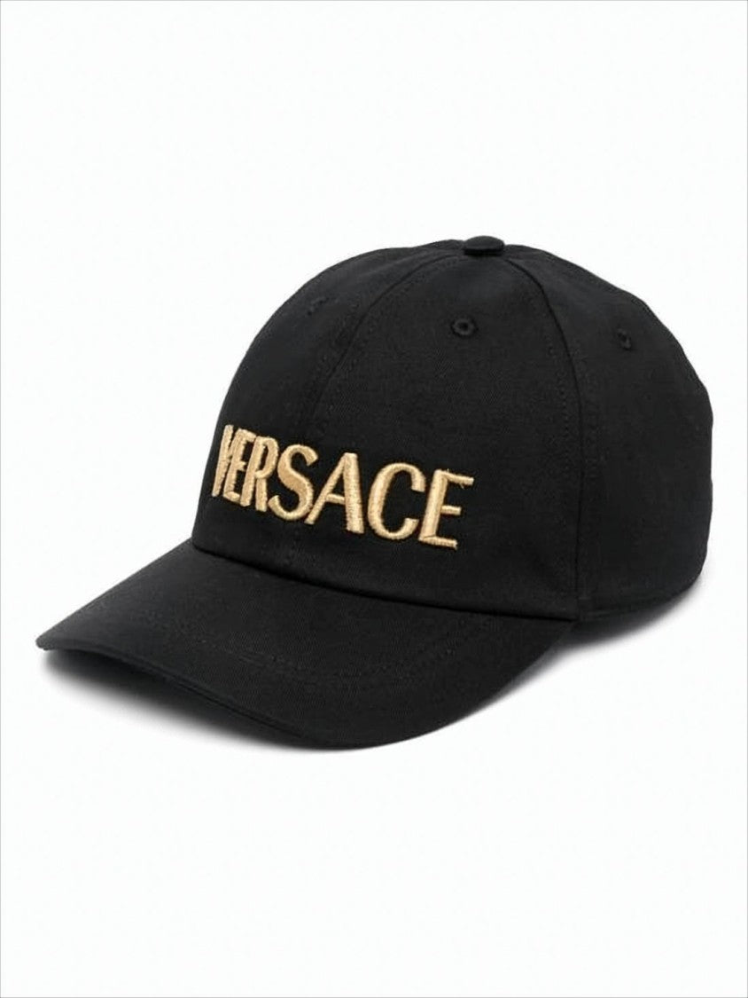 Cotton Baseball Cap with Gold Embroidery