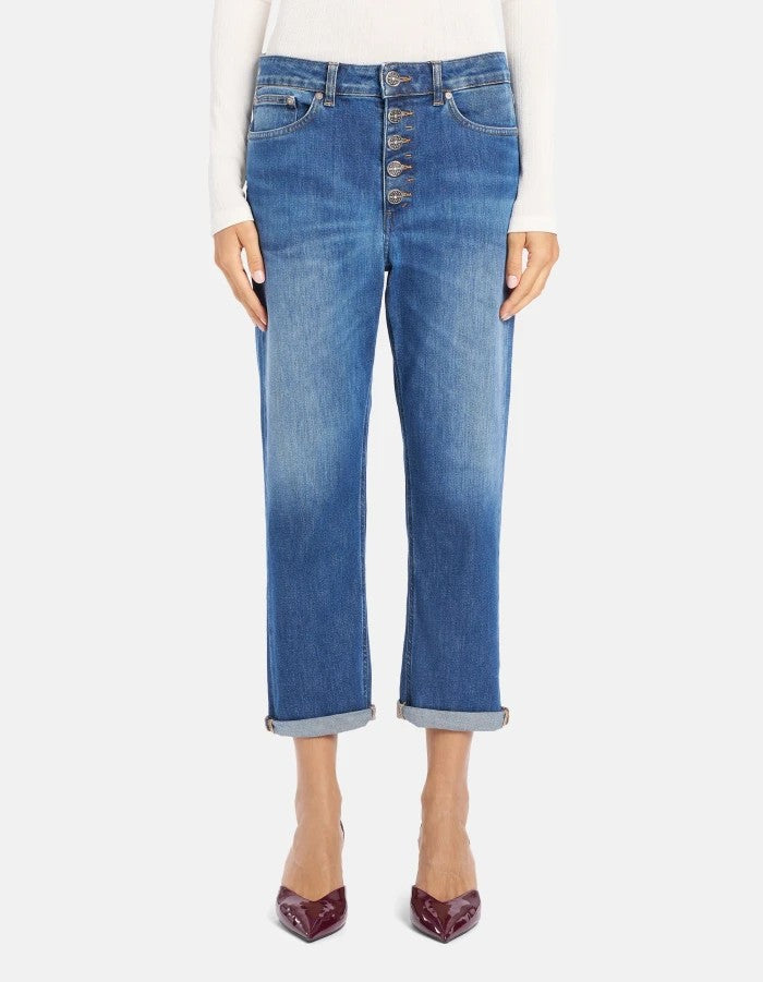 Straight-Leg Jeans with Mid-Rise Waist and Timeless Finish