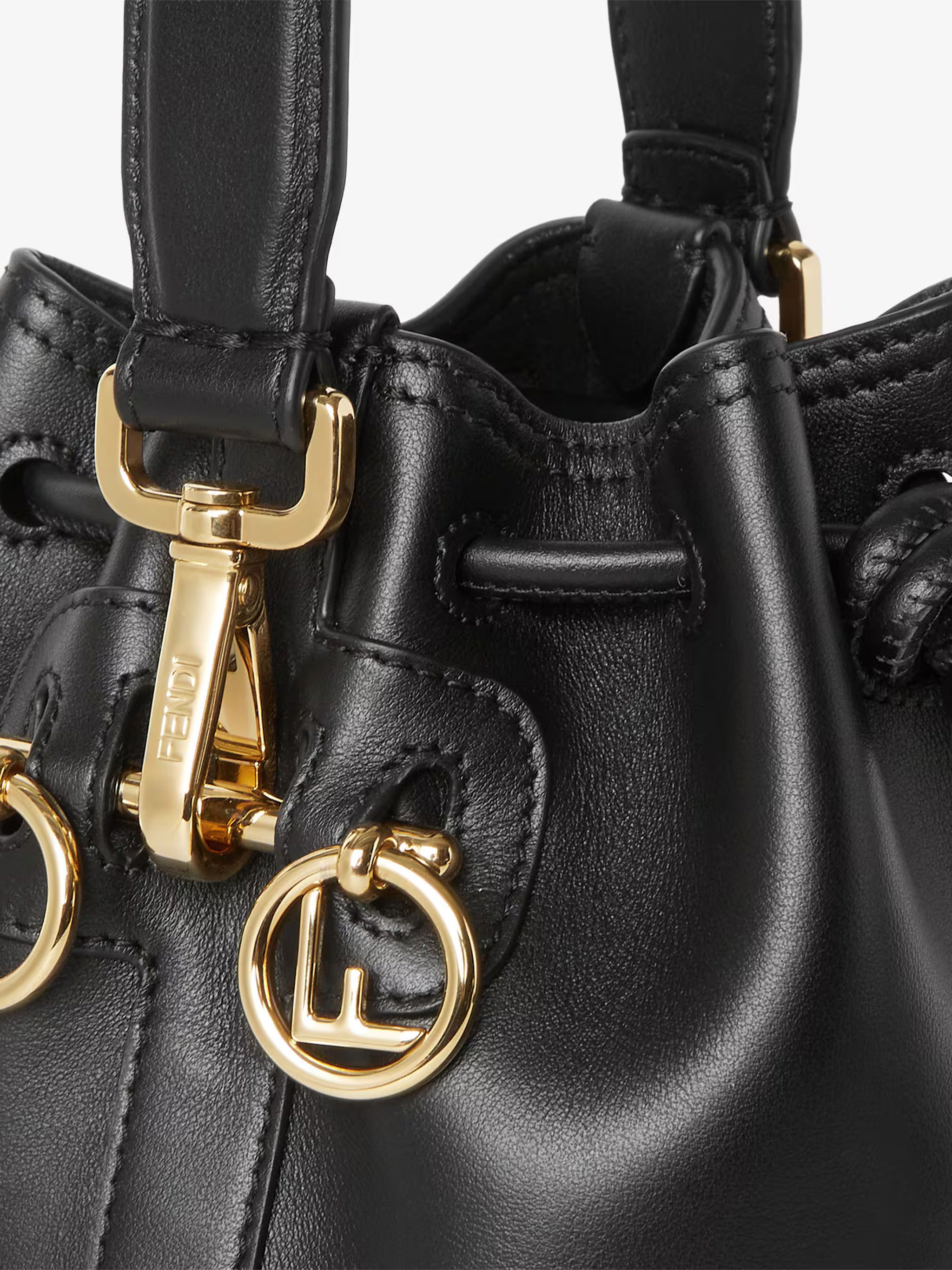 Mini Mon Tresor Black Leather Bucket Bag