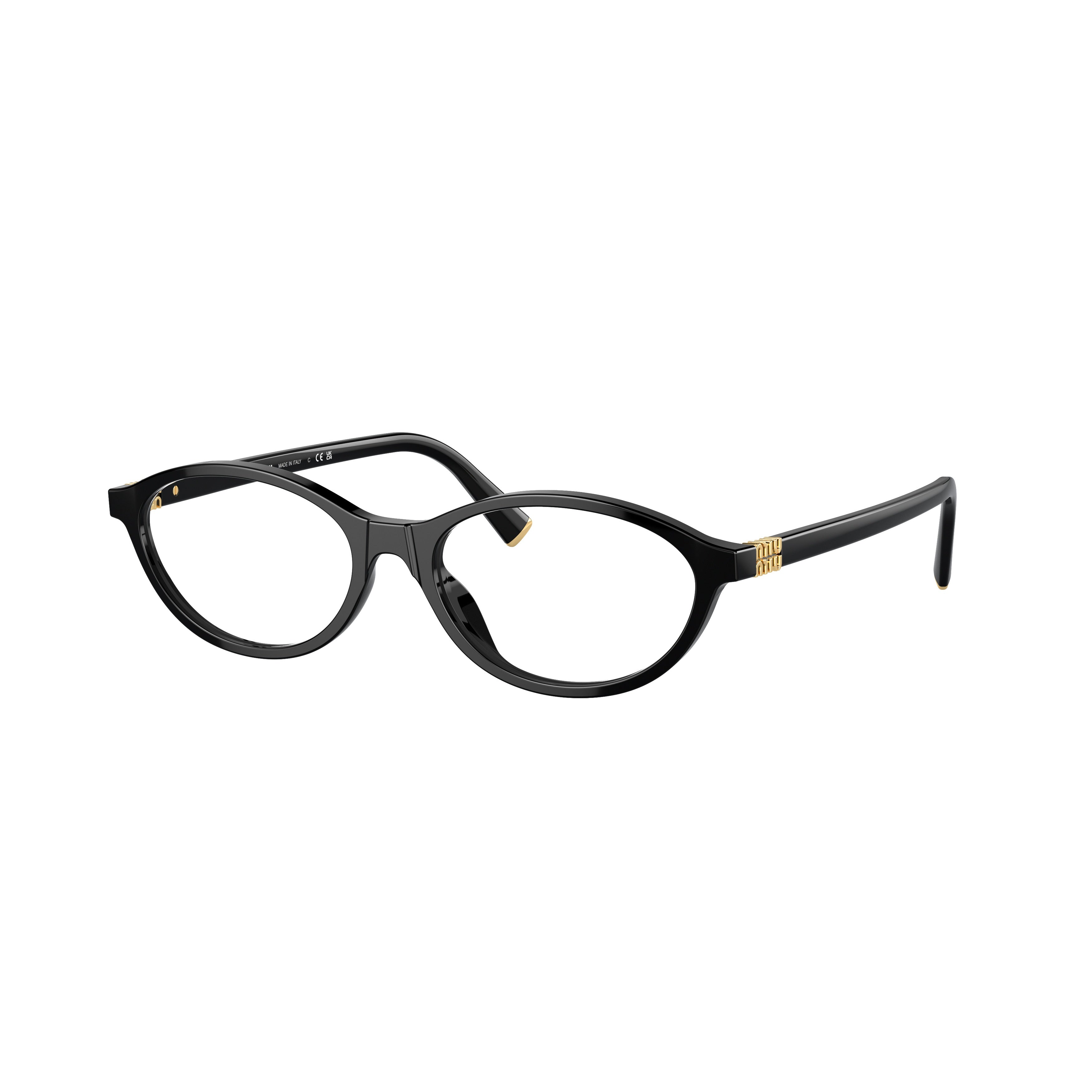 0mu 09xv Oval Black Acetate Eyeglasses