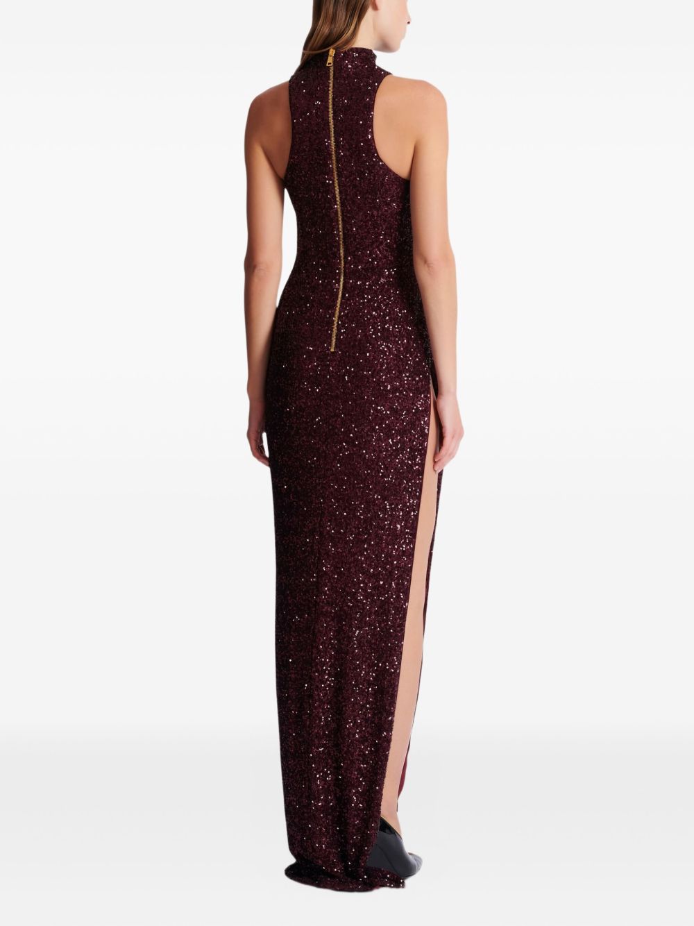 Burgundy Silk Maxi Dress