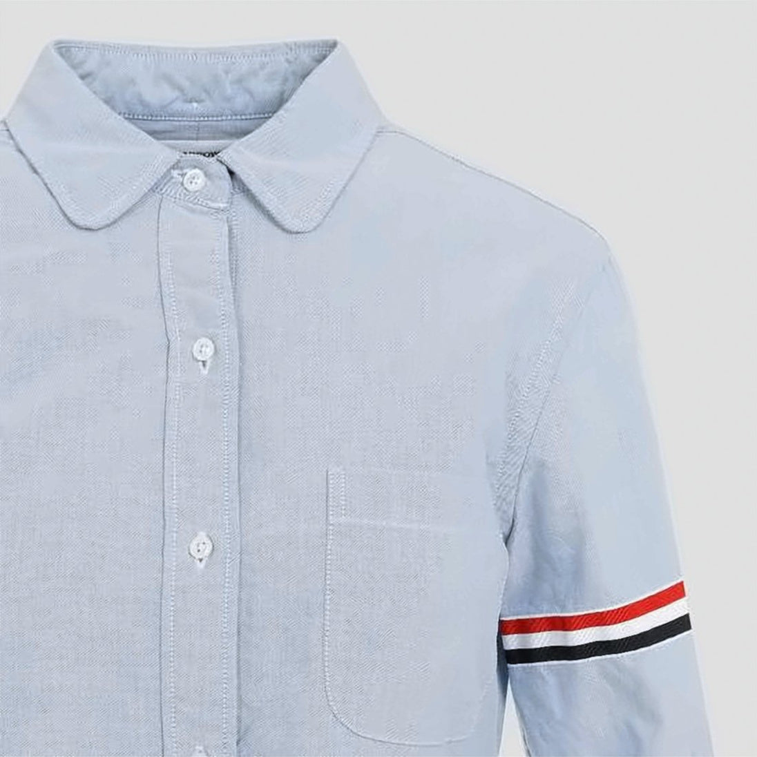 Long-Sleeved Button-Up Shirt with Striped Accents