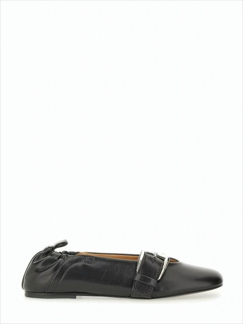 Pointed Toe Flat Shoes with Buckle Strap