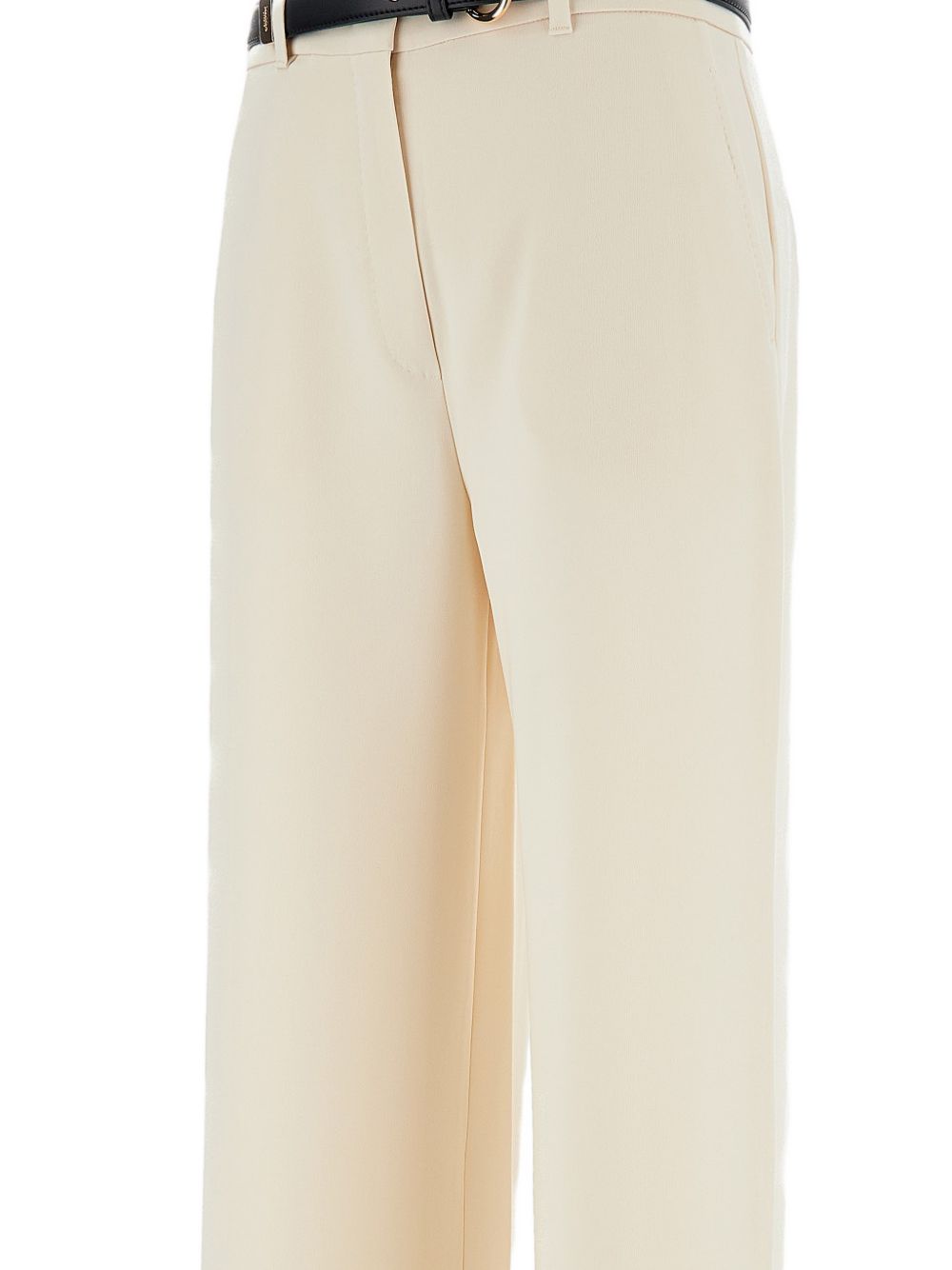 Wide-Leg Trousers with Detachable Faux Leather Belt