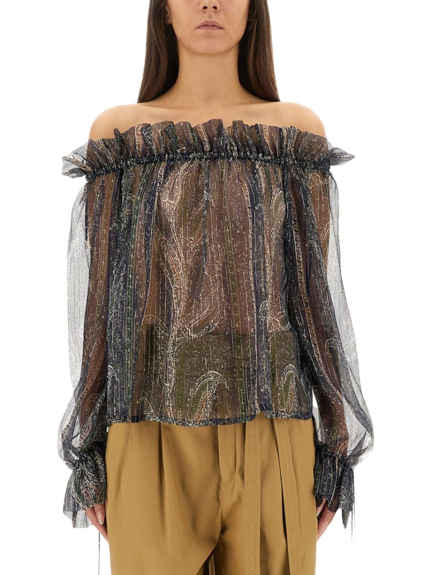 Lurex Silk Creponne Top