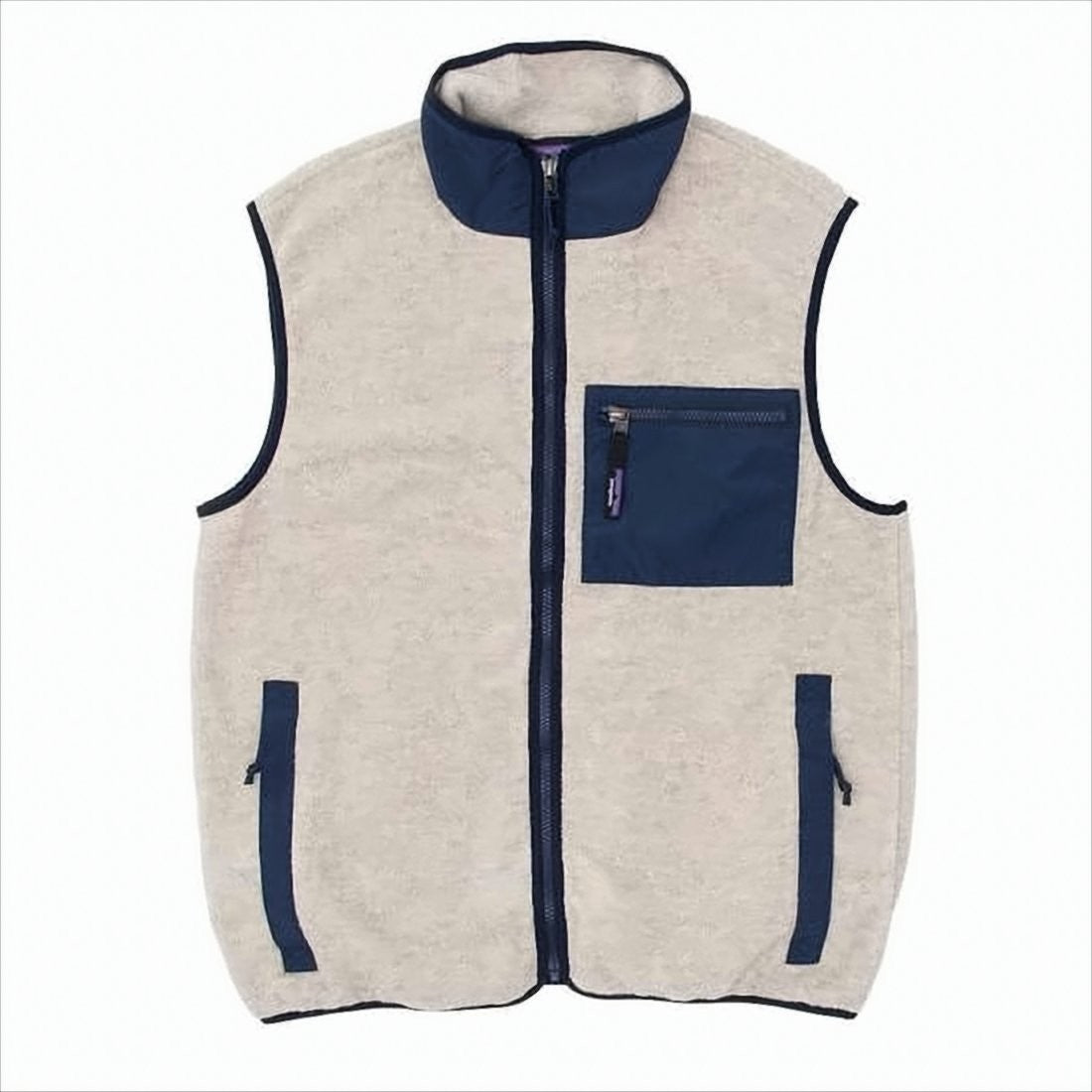 High-Collar Sleeveless Vest with Zippered Pockets