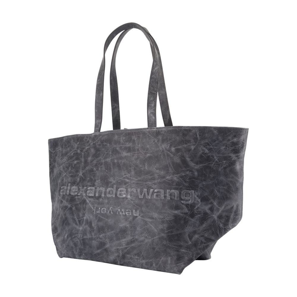 Punch Shopper Bag - Leather - Grey