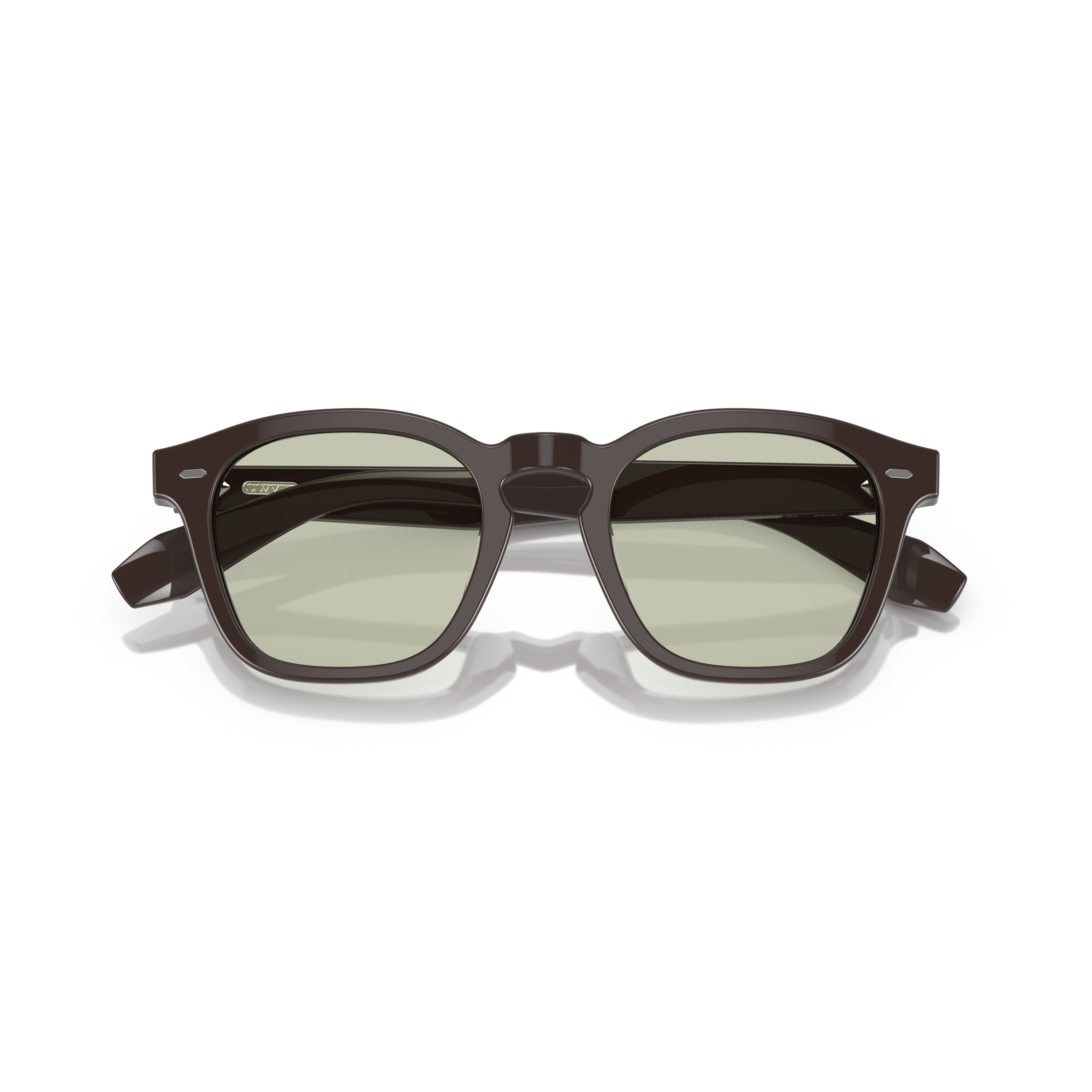 0ov5527u Classic Square Frame Acetate Sunglasses with Metallic Accents