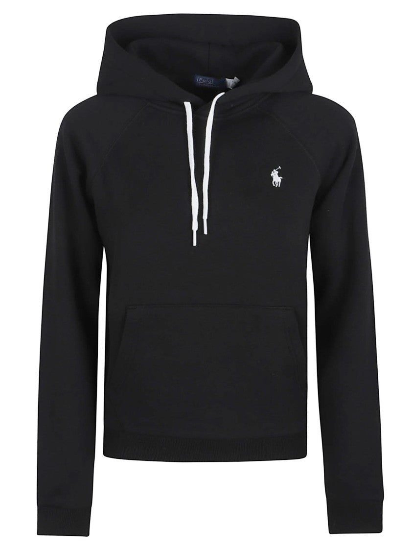 Cropped Black Hoodie With Kangaroo Pocket