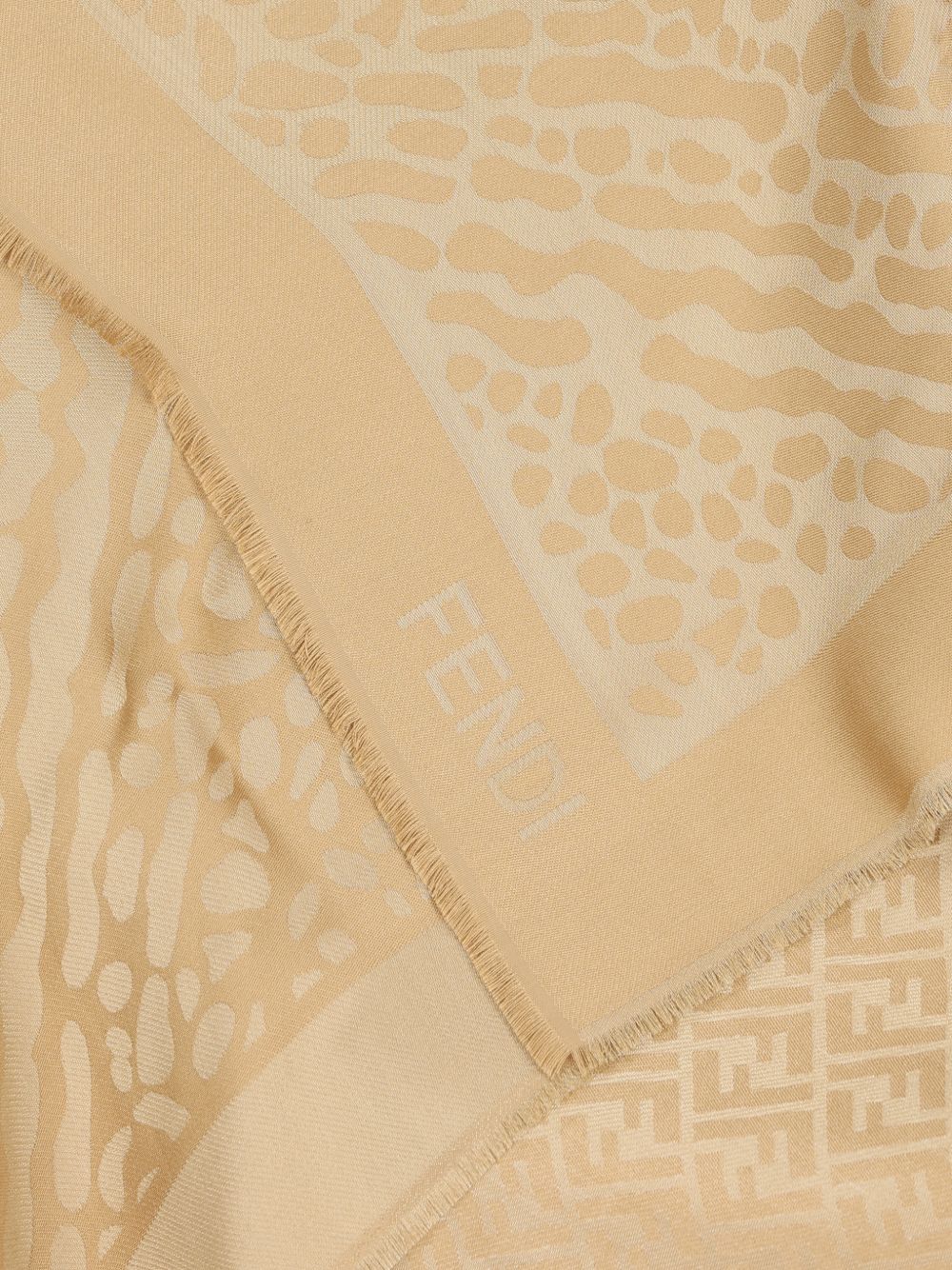 Large Rectangular Scarf With Subtle Animal Print