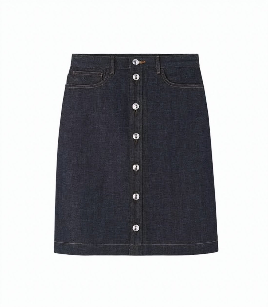 Straight Silhouette Denim Skirt