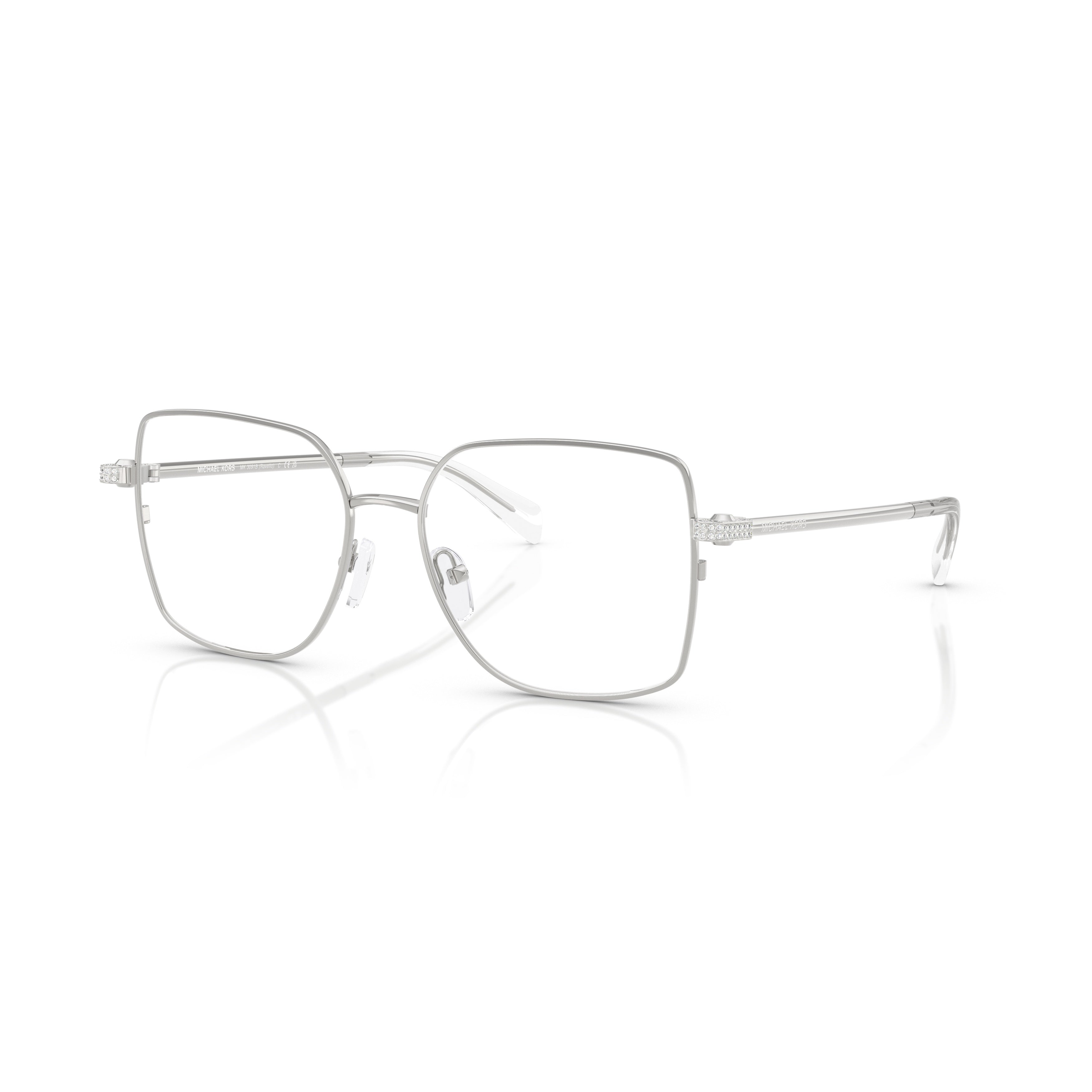 0mk3091b Square-Shaped Silver Metal Eyeglasses with Minimalist Design