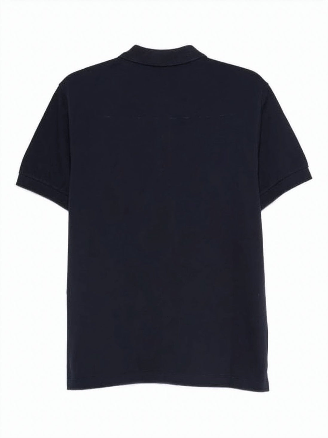 Blue Solid Cotton Two-Button Polo Shirt