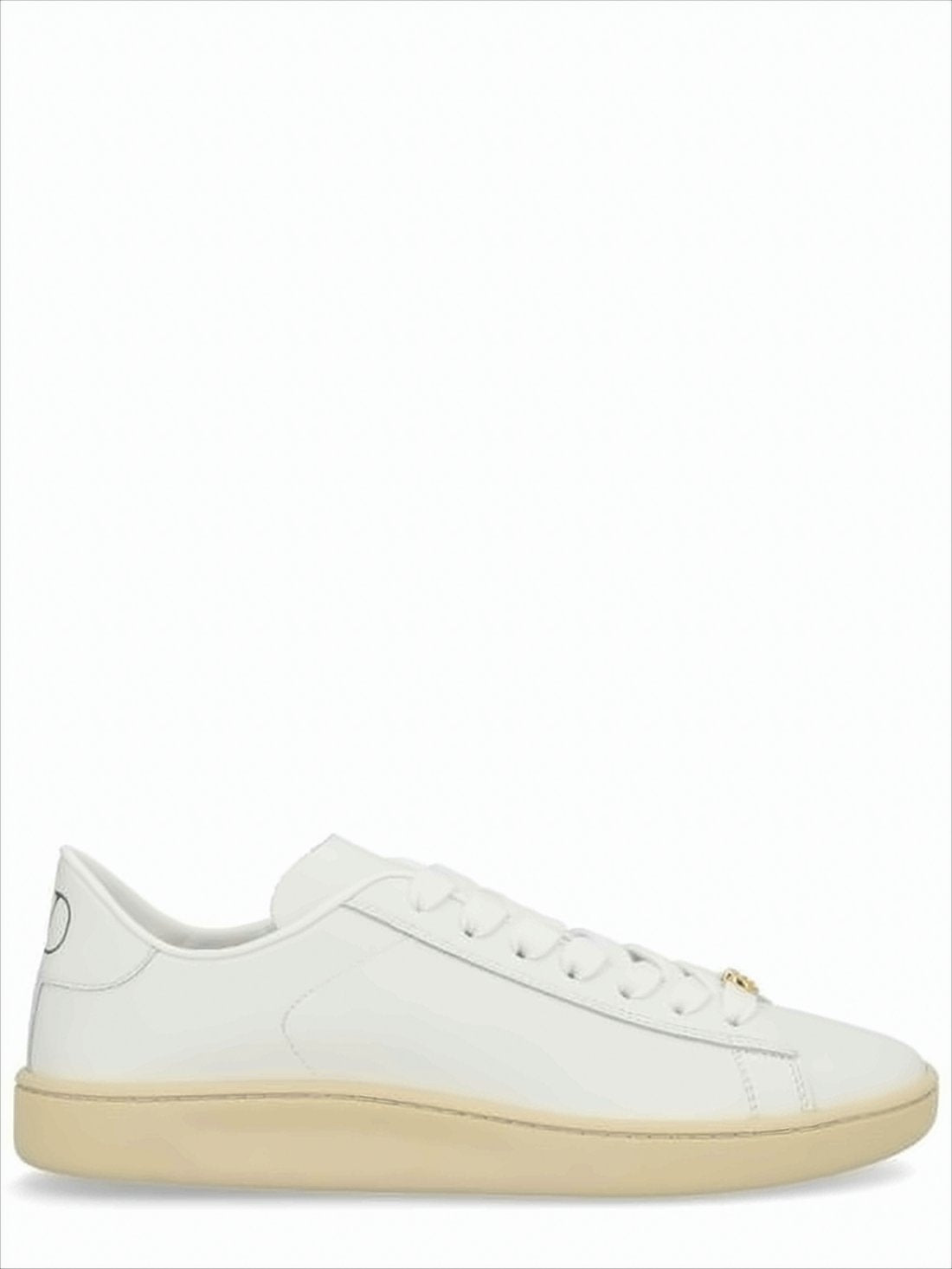 Low-Top Calf Leather Sneakers with Gold-Detail Accent