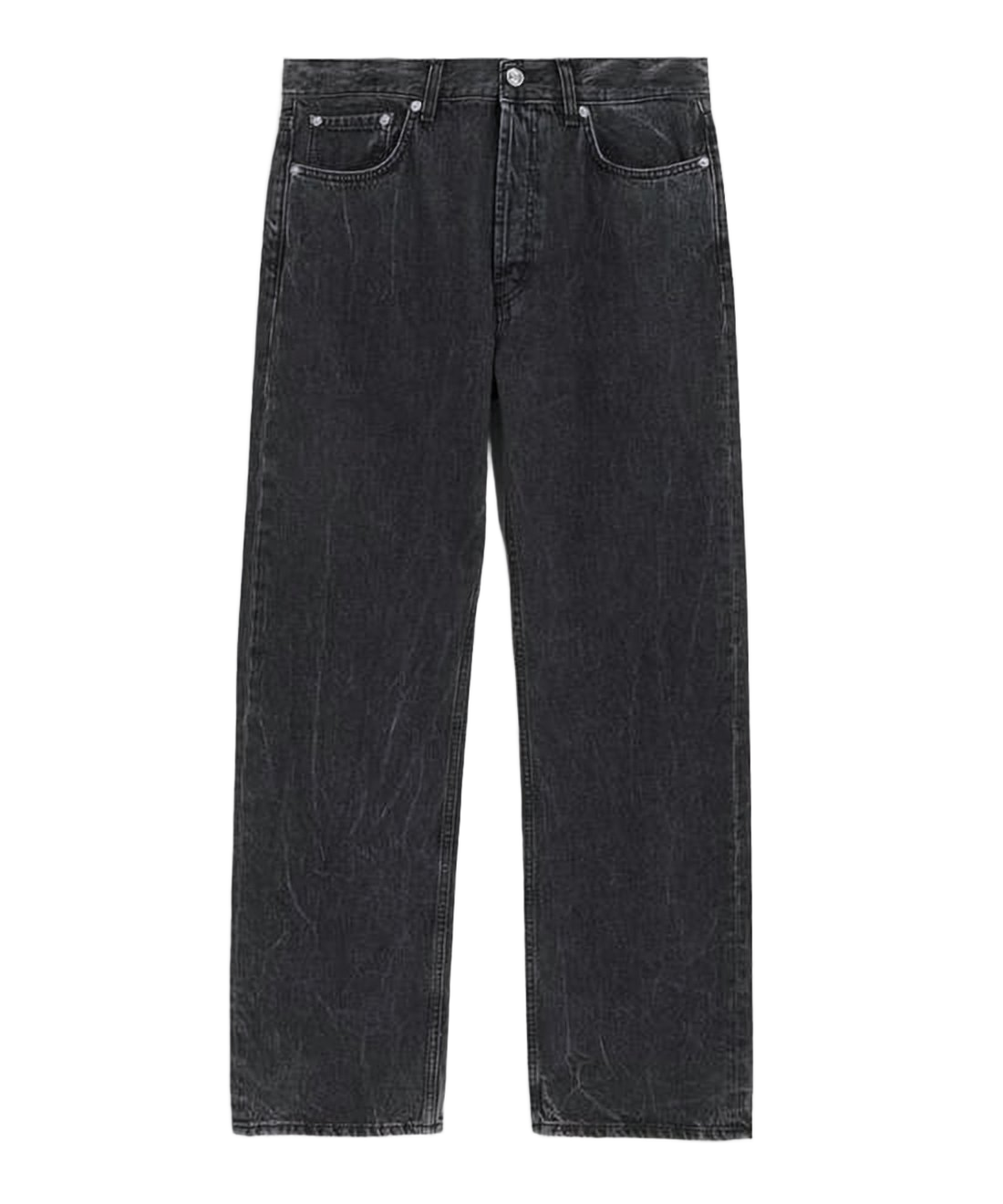 Relaxed Straight-Leg Denim Pants with Five-Pocket Design