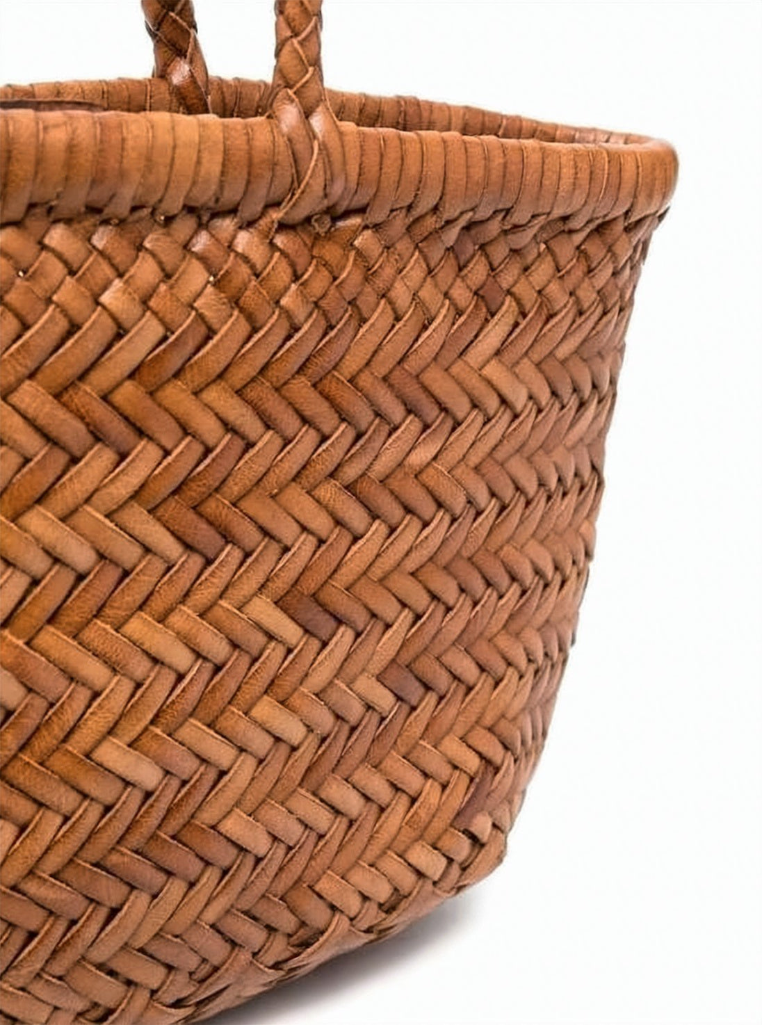Mini Flat Basket-Style Tote with Braided Handles