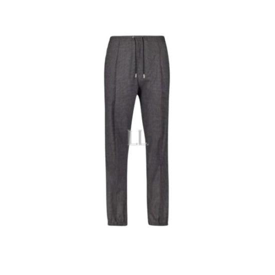 Tailored Jogger Pants with Drawstring Waist and Elasticated Cuffs