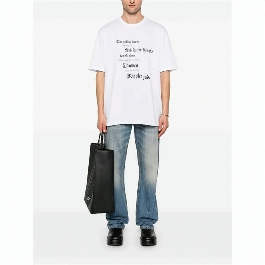Graphic White T-Shirt with Gothic Print