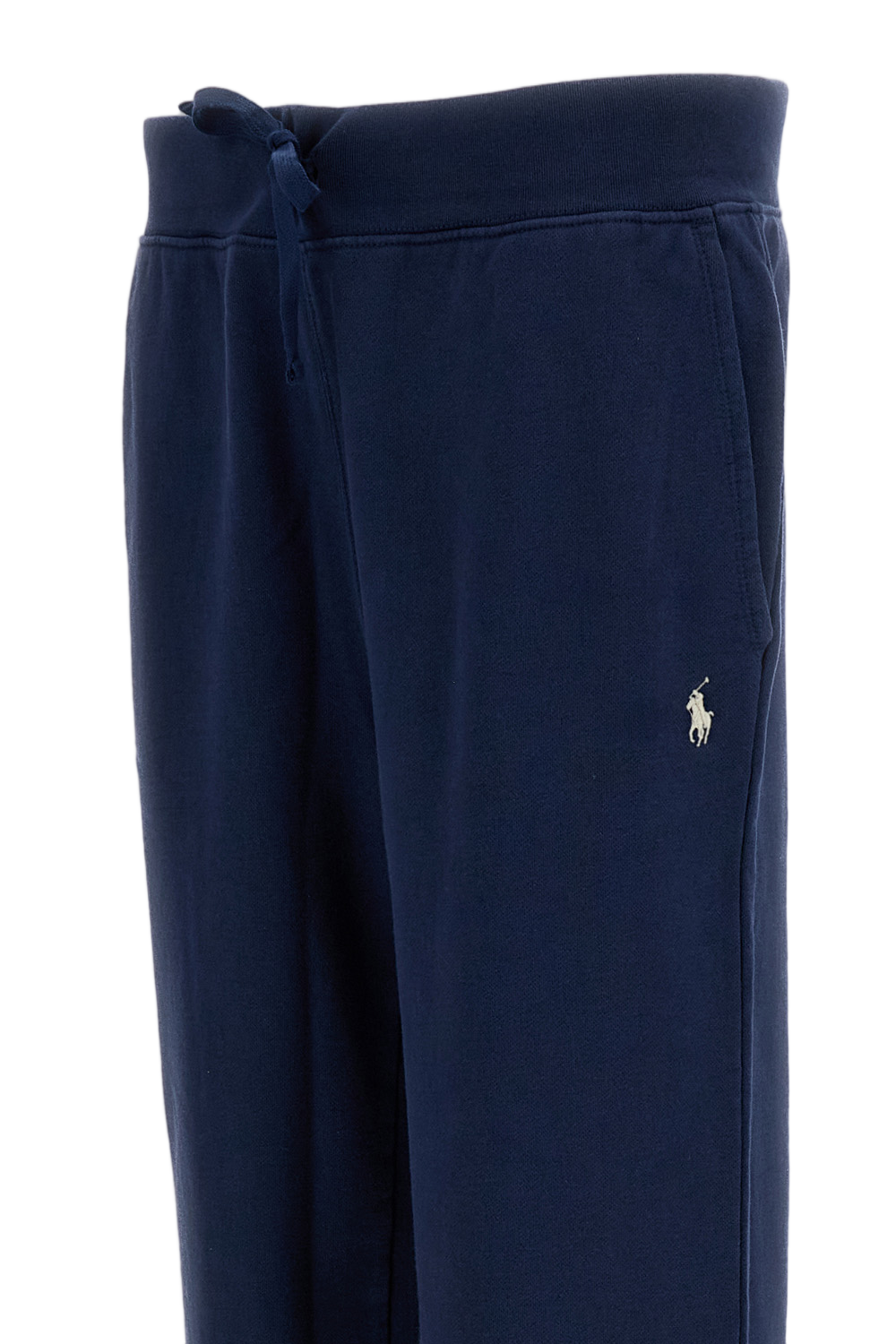 Blue Wide-Leg Cotton Sweatpants