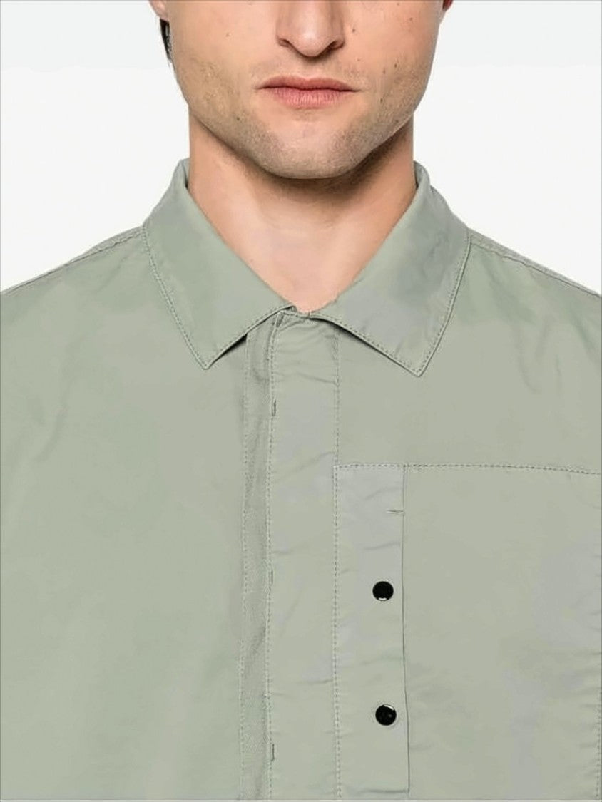 Long-Sleeve Shirt with Concealed Button Placket