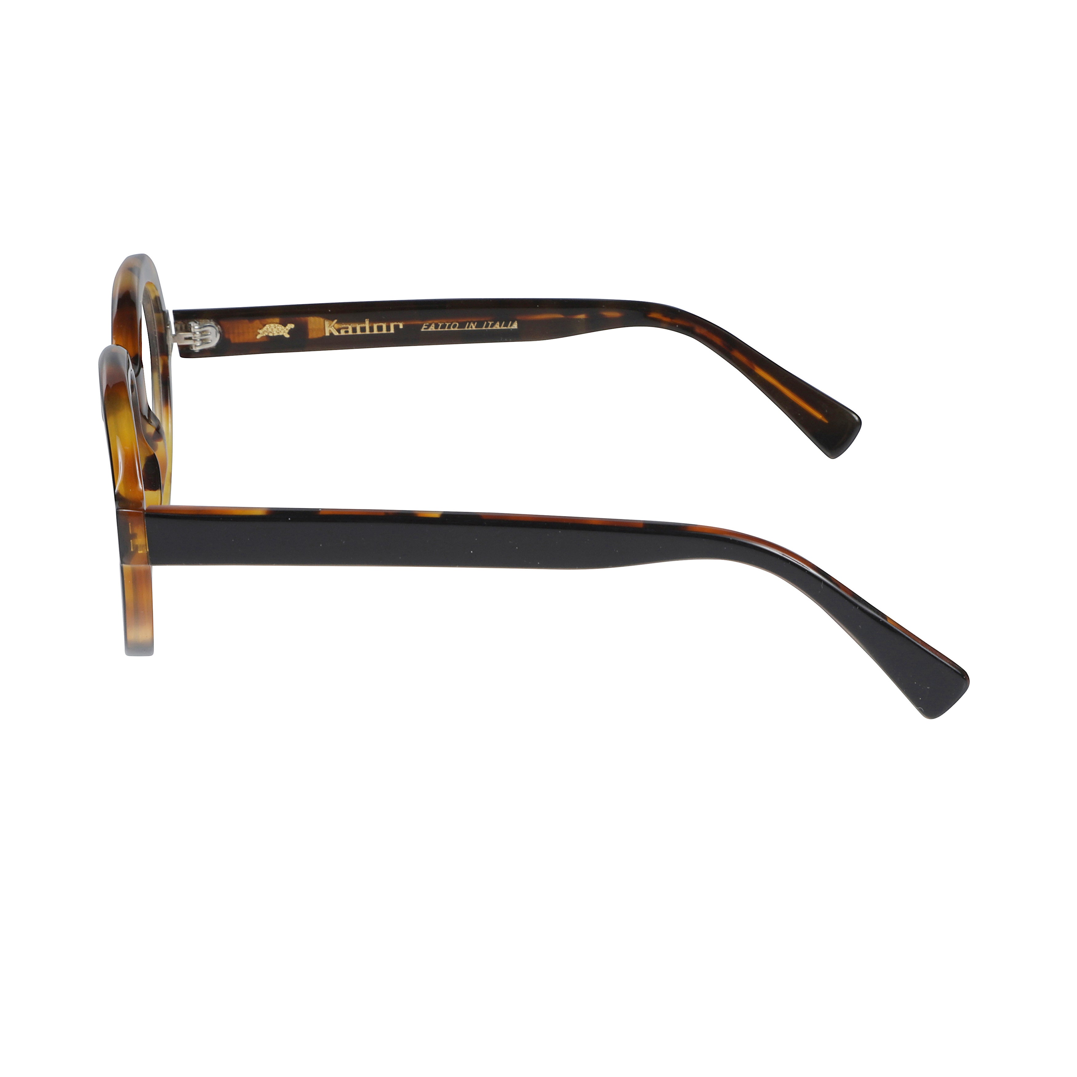 Karola Tortoiseshell Round Frame Sunglasses with Black Accent