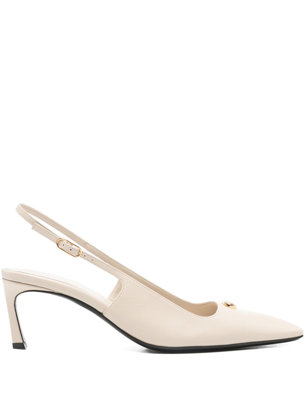 Pointed-Toe Slingback Pumps With Low Kitten Heel