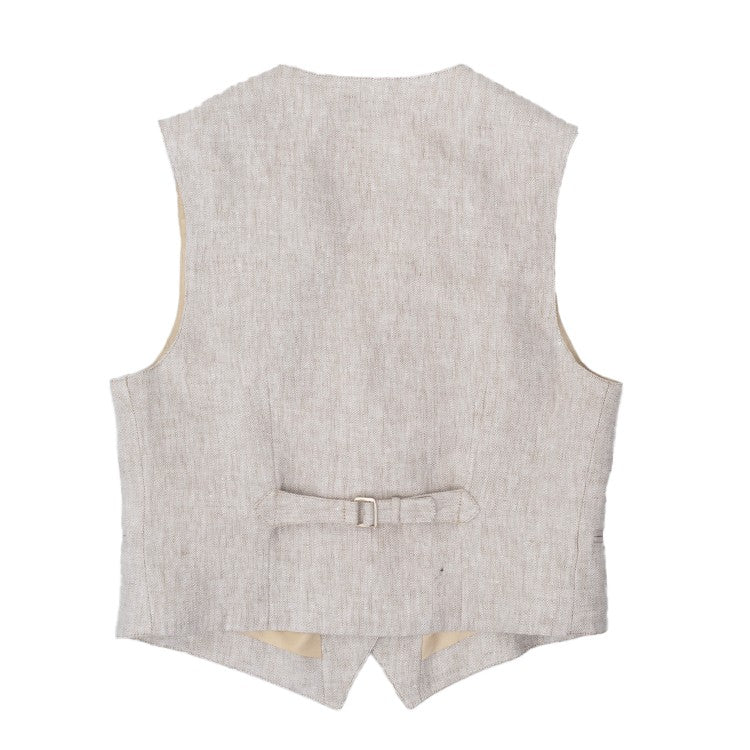 Tailored Beige Waistcoat With Adjustable Fit