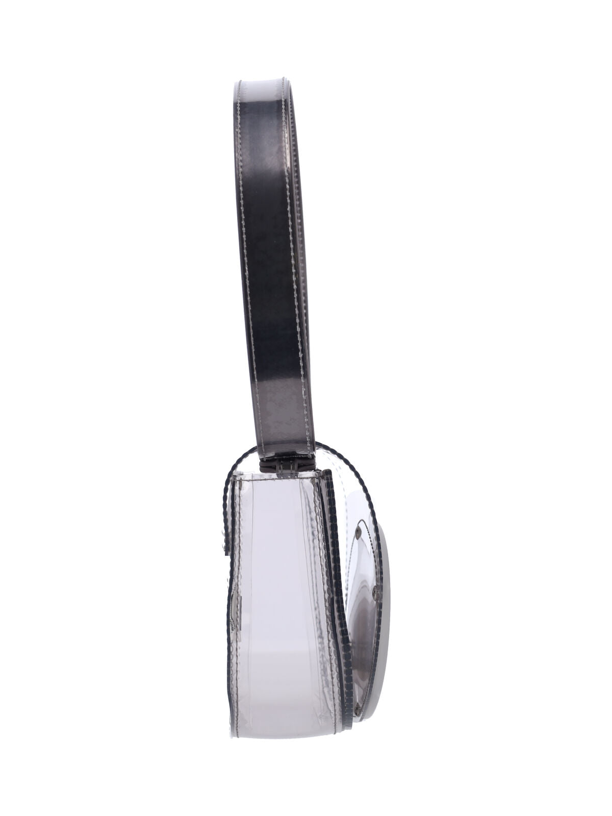 Transparent Rubber Shoulder Bag With Oval Logo