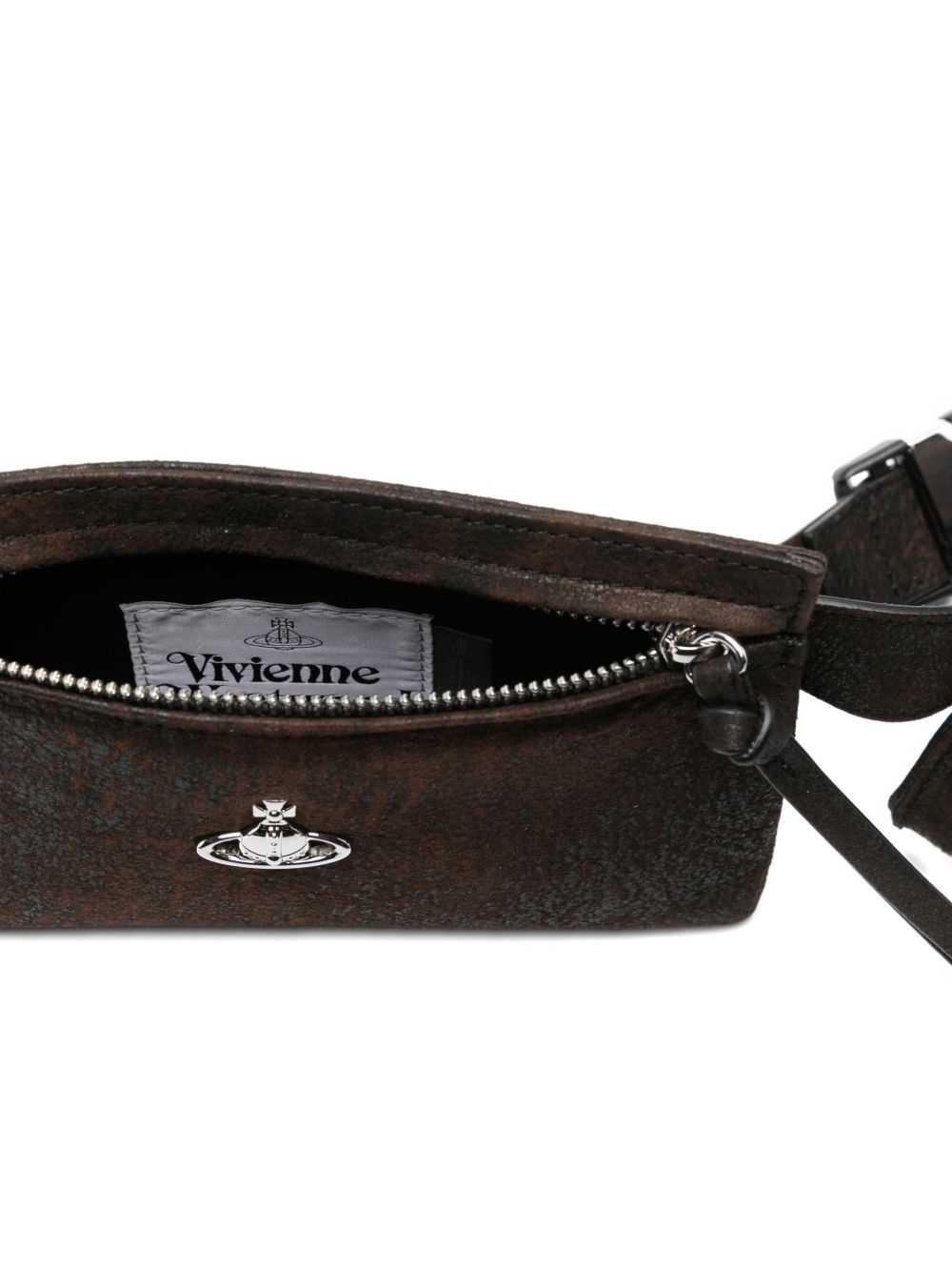 Brown Logo Zip Bag