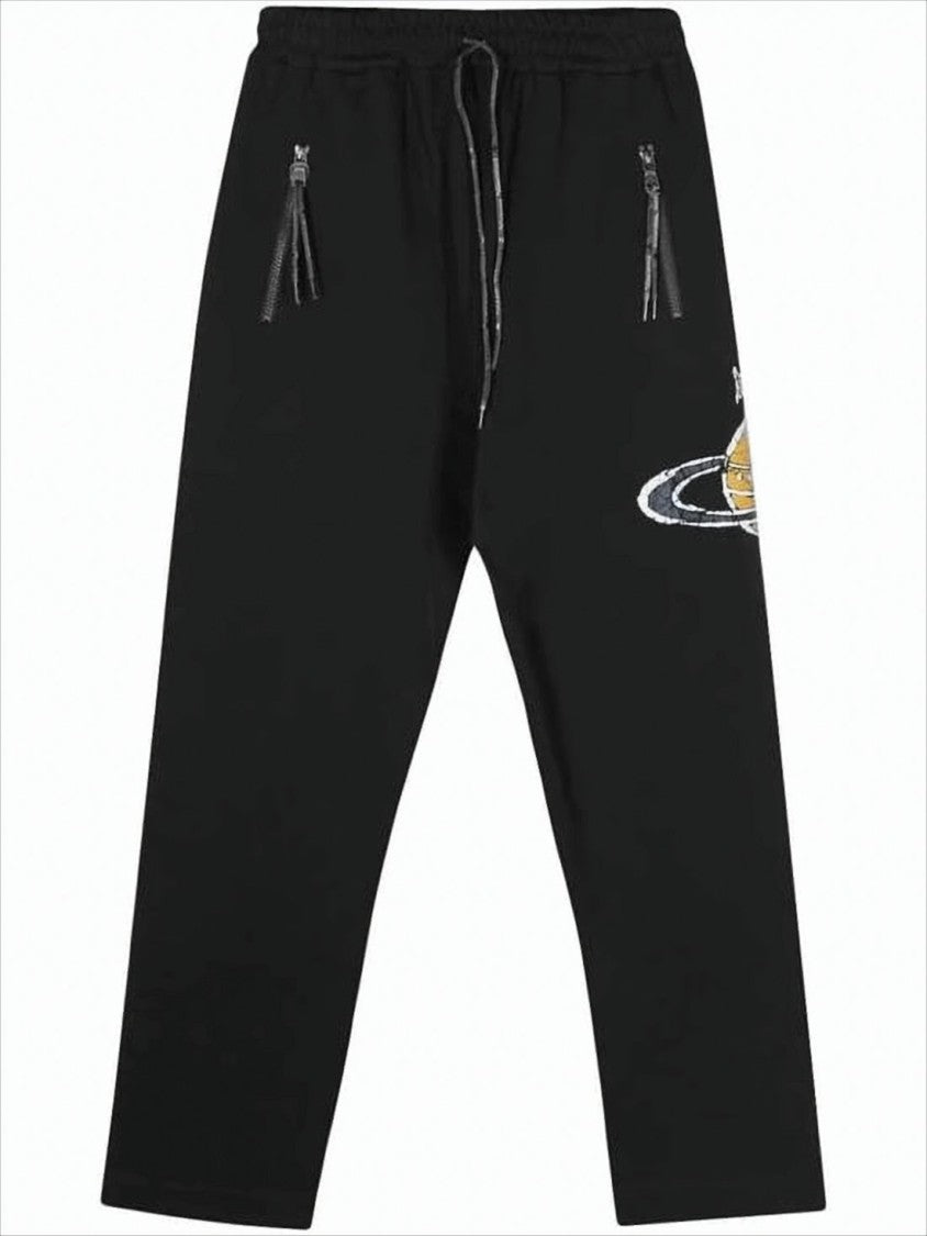 Relaxed Jogger Pants with Distinctive Planet Motif