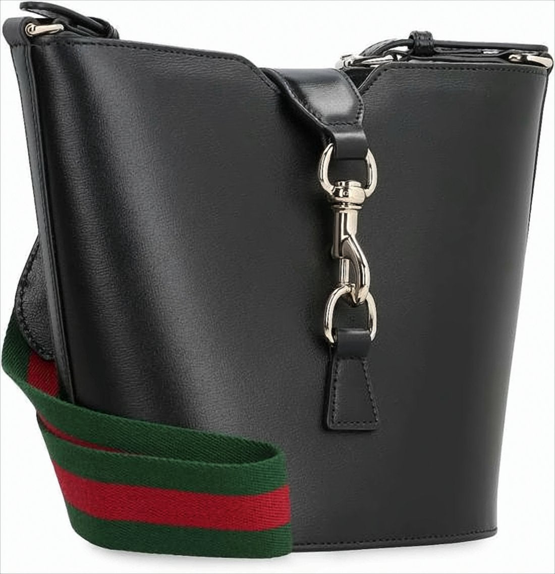 Structured Black Leather Shoulder Bag