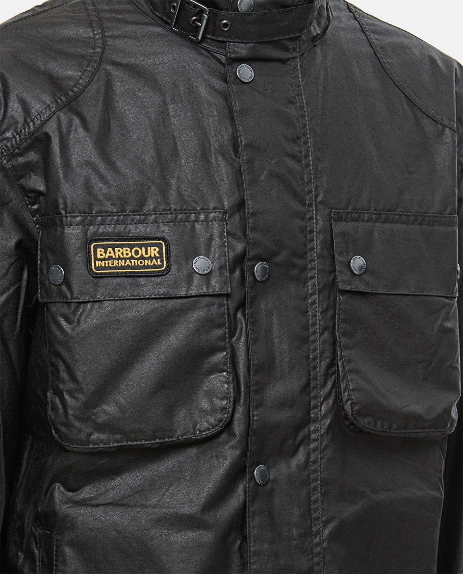 Functional Black Jacket With Press Button