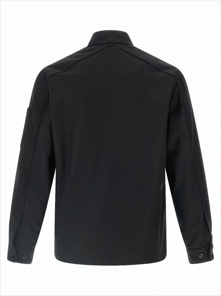 Structured Black Wool Jacket with Button-Up Front