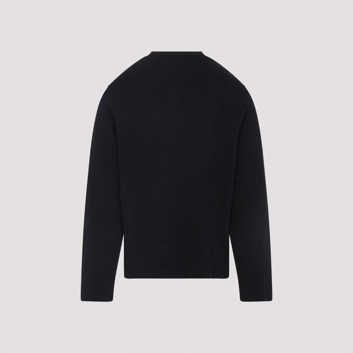 Long-Sleeve Black Cotton T-Shirt With Design