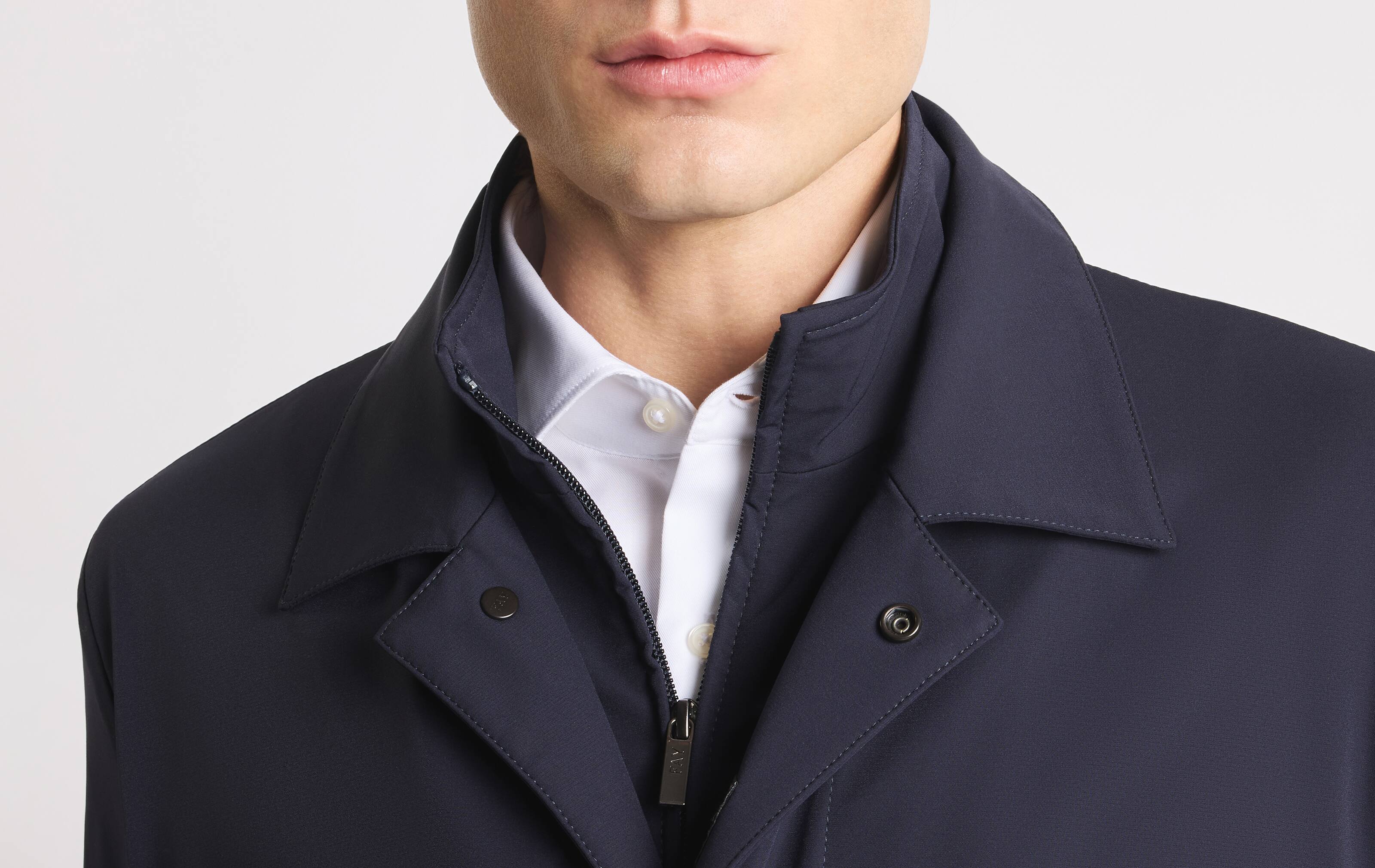 Navy Blue Versatile Jacket with Minimalist Design