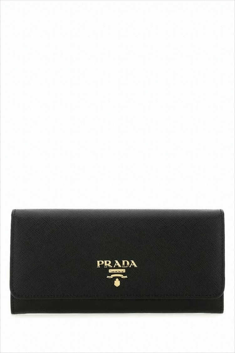 Textured Cowhide Long Wallet with Flap Closure