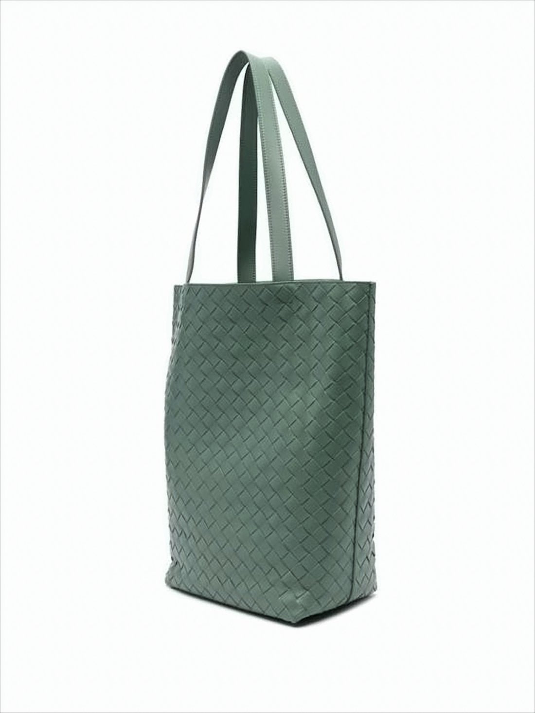 Structured Woven Leather Tote Bag